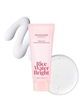 The Face Shop- Rice Water Bright - Milk & Jelly Double Foaming Cleanser